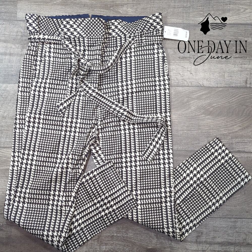 AG Adriano Goldschmied Houndstooth Print Lettuce Edhge Belted Pants Size 27 (4)